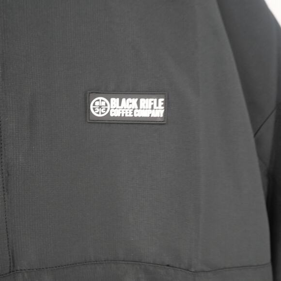 NEW Black Rifle Coffee Company Men's Small  BLACK Hooded Jacket - Picture 4 of 10
